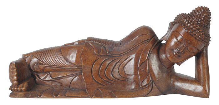 Wooden Buddha Lying 50Cm - Click Image to Close